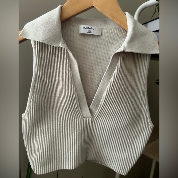 Aritzia Babaton Sculpt Knit Polo Top - XXS - Picture 3 of 4
